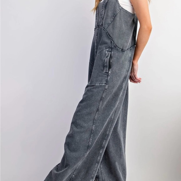 Women's Black Wash Overalls - Picture 4 of 8